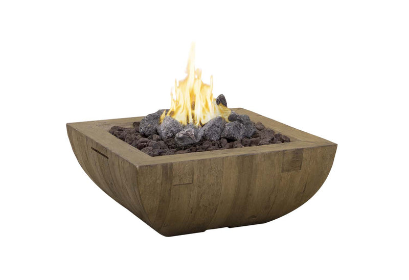 American Fyre Designs 36" Reclaimed Wood Bordeaux Square Fire Bowl