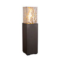 American Fyre Designs Magnolia Lantern 16" Square Gas Fire Tower - Black Lava