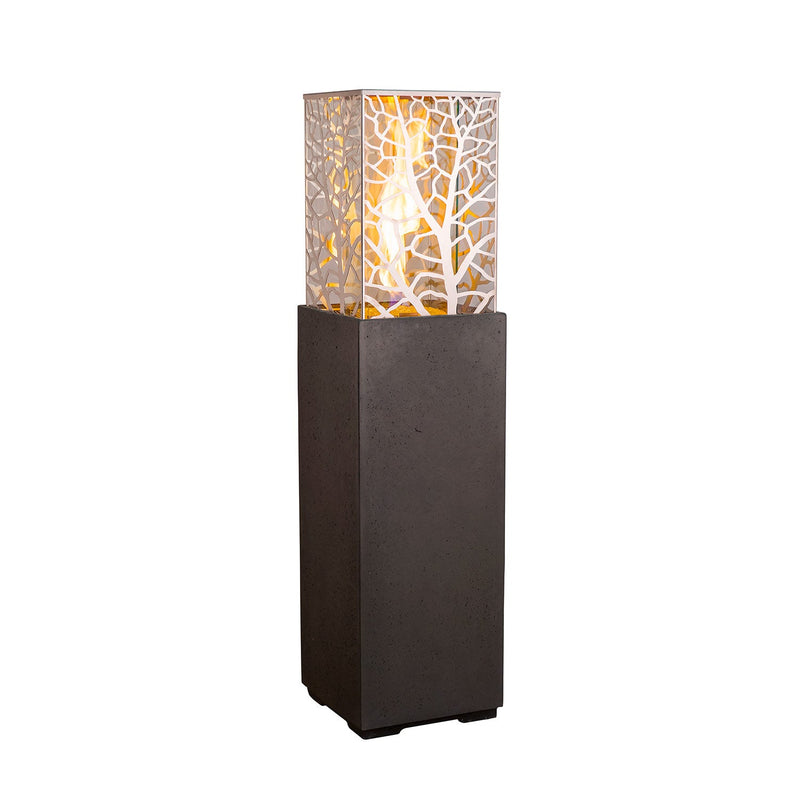 American Fyre Designs Magnolia Lantern 16" Square Gas Fire Tower - Black Lava