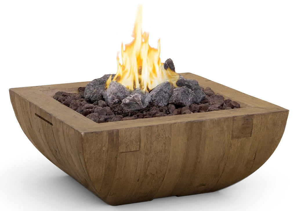 36″Bordeaux Square Reclaimed Wood Fire Bowl