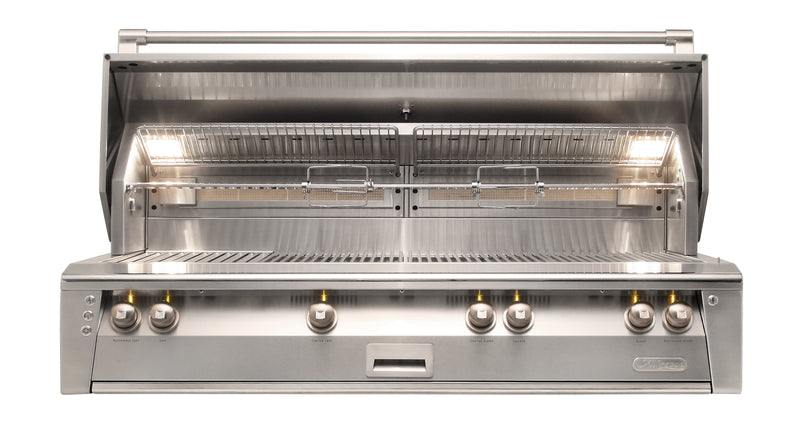 Alfresco ALXE 56-Inch Built-In Gas Grill with Sear Zone — ALXE 56 BFG Built In Front Open