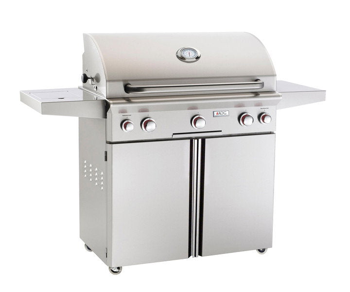 American Outdoor Grill 36-Inch T-Series Portable Propane Gas Grill with Rotisserie Backburner & Side Burner on Cart
