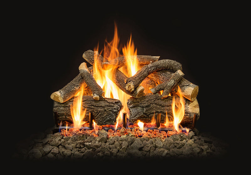 30" Arizona Weathered Oak Charred Vented Gas Log Set | Grand Canyon