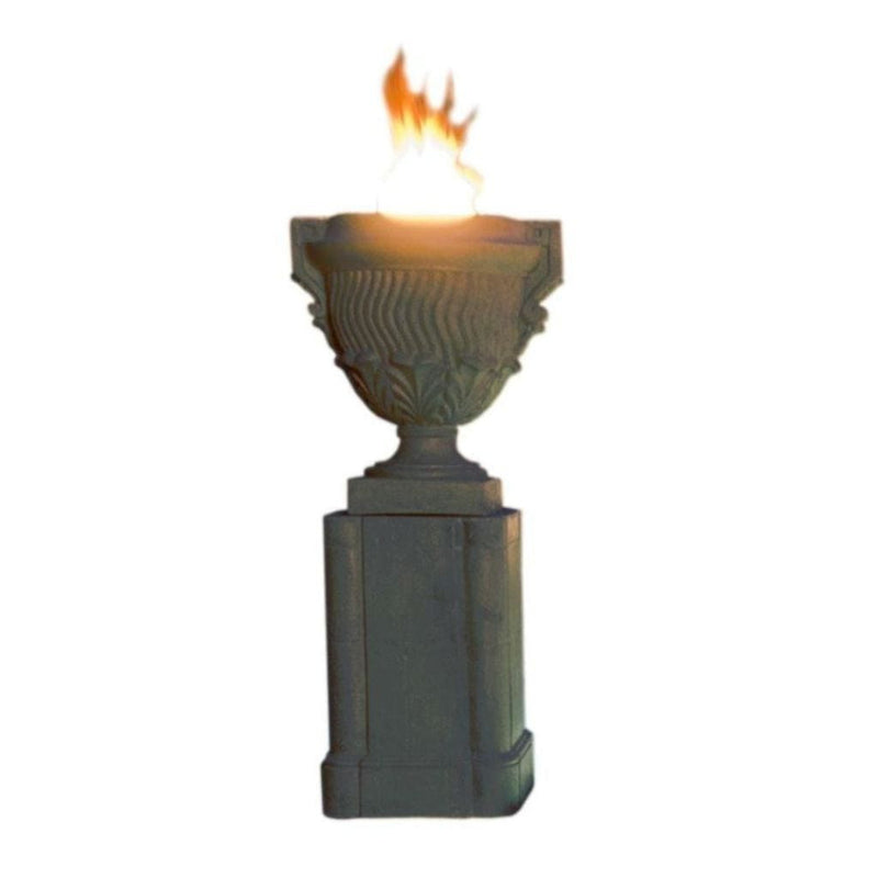 American Fyre Designs Piage 26" Gas Fire Urn with Pedestal - Café Blanco