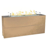 American Fyre Designs 72" Tall Milan Linear Fire Table - Black Lava, Natural Gas