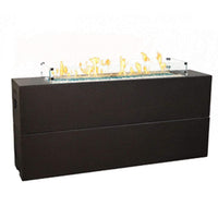 American Fyre Designs 72" Tall Milan Linear Fire Table - Black Lava, Natural Gas