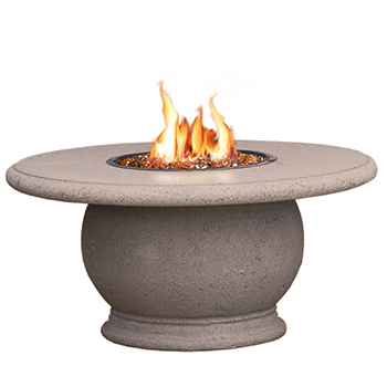 Amphora Fire table outdoor concrete fire pit with manual flame control and stainless steel burner