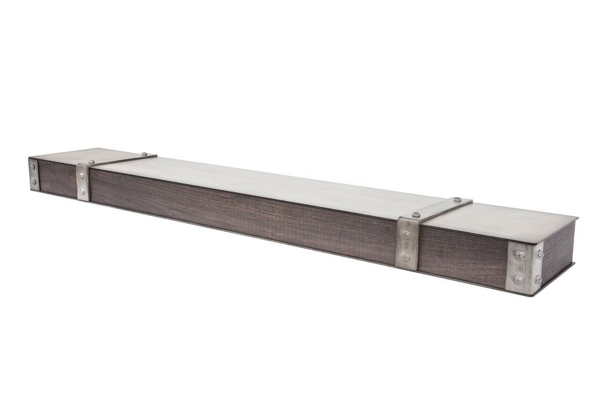 Fully Customizable Floating Shelves Transitional Wood+Metal in 25+ Finishes and Any Size