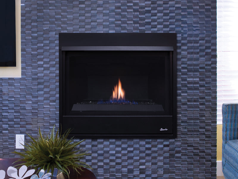 Superior DRC2033 contemporary direct-vent gas fireplace straight-on product shot