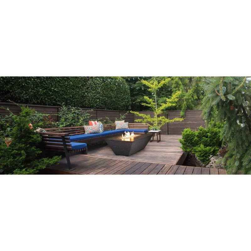 Grand Canyon Olympus Rectangular GFRC Fire Table - 60" x 30" x 18" White, Natural Gas