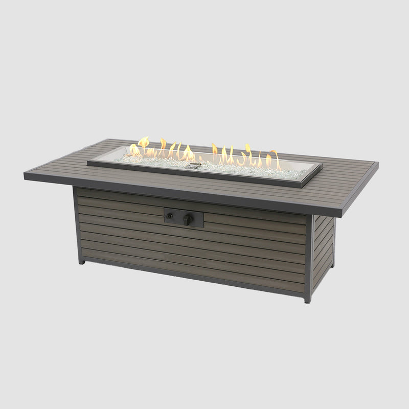 Kenwood and Brooks Linear Chat-Height Gas Fire Pit Table — manufacturer product photograph 1; selected configuration shown