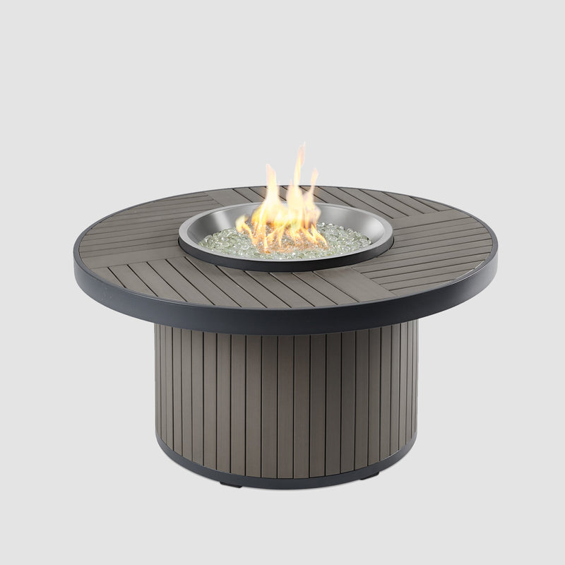 Kenwood and Brooks Round Chat-Height Gas Fire Pit Table — manufacturer product photograph 3; selected configuration shown