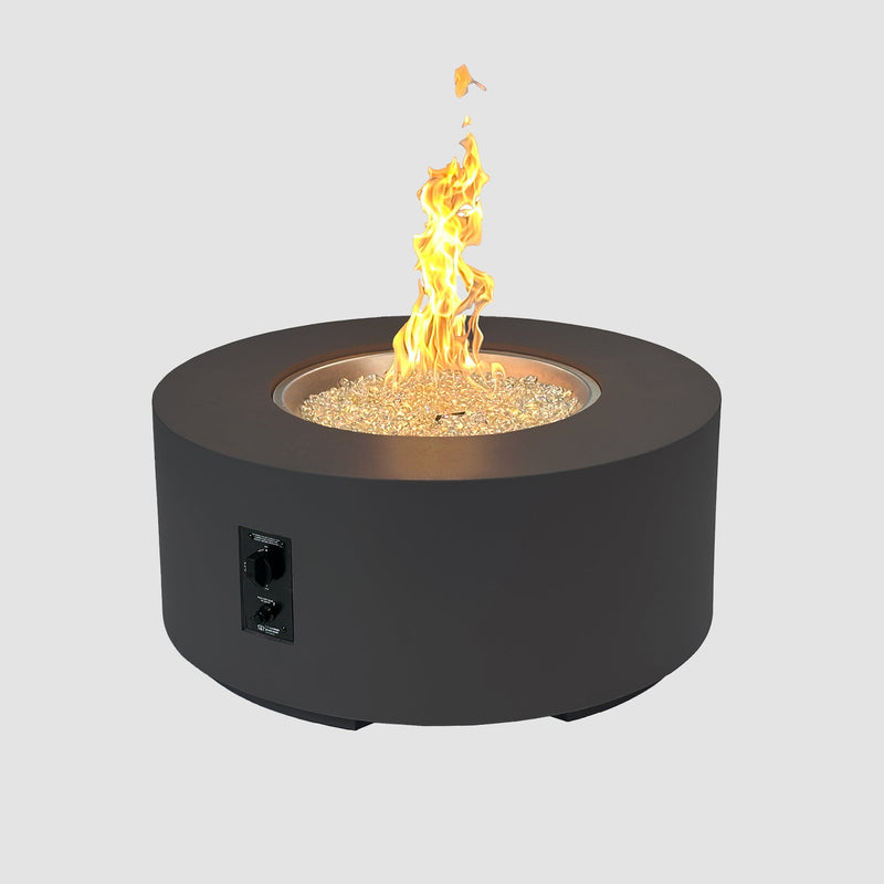 Cove 36-inch Round Gas Fire Pit Table, Midnight Mist — manufacturer photograph