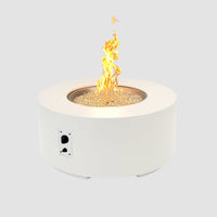 Cove 36-inch Round Gas Fire Pit Table, White — manufacturer photograph