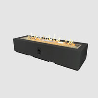 Cove 72-inch Linear Gas Fire Pit, Midnight Mist — manufacturer photograph
