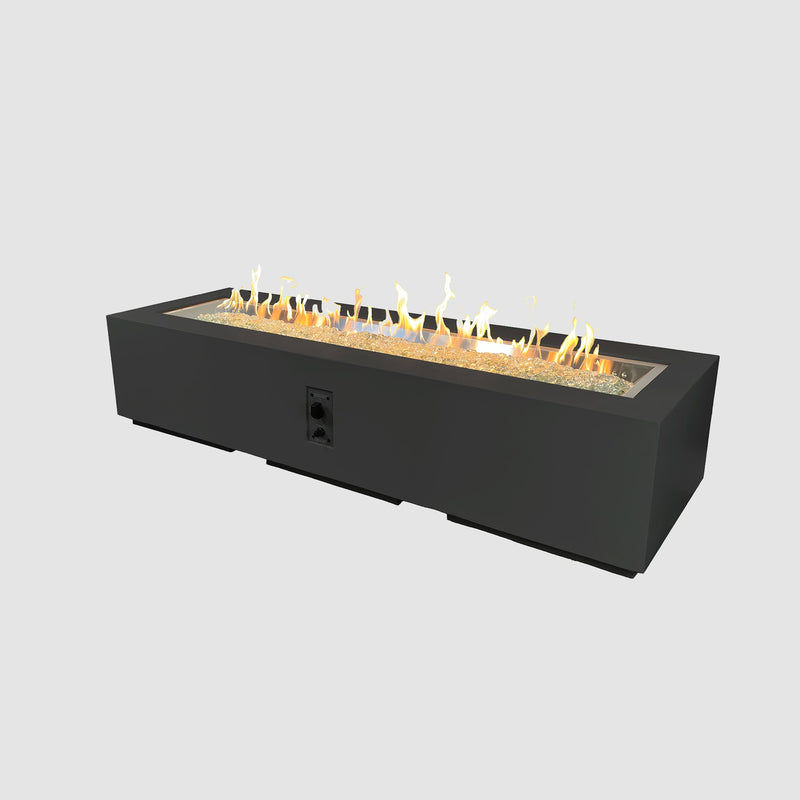 Cove 72-inch Linear Gas Fire Pit, Midnight Mist — manufacturer photograph