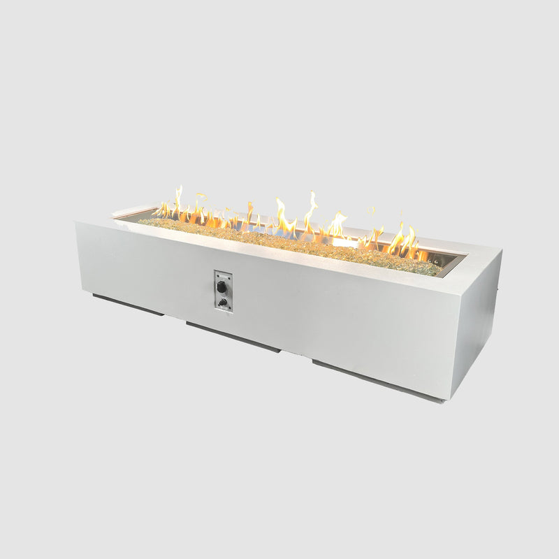 Cove 72-inch Linear Gas Fire Pit, White — manufacturer photograph
