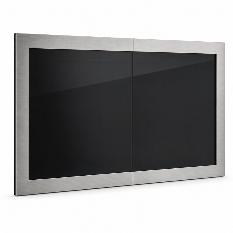 Brooklyn Hidden Main Frame - Single Panel Masonry & Prefab Fireplace Doors | Custom