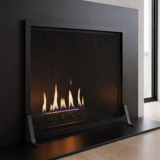 Single Panel fireplace screens — Custom Made Fireplace Screen | Carolina Free Standing Screen