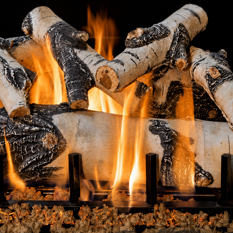24" Quaking Aspen See-Through Outdoor Gas Log Set | Grand Canyon