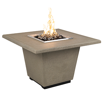 Cosmopolitan Square Firetable outdoor concrete fire pit with stainless steel burner