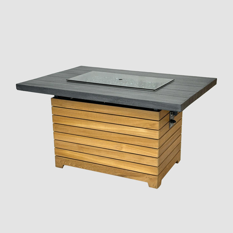 Darien 42-Inch Rectangular Gas Fire Pit Table — manufacturer product photograph 3; selected configuration shown