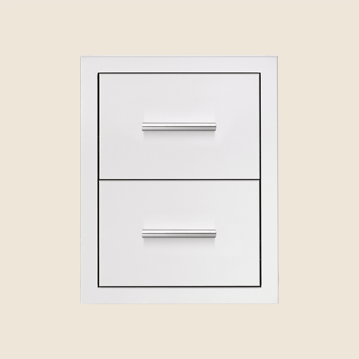 Summerset 17-Inch Stainless Steel Double Drawer with Masonry Frame Return