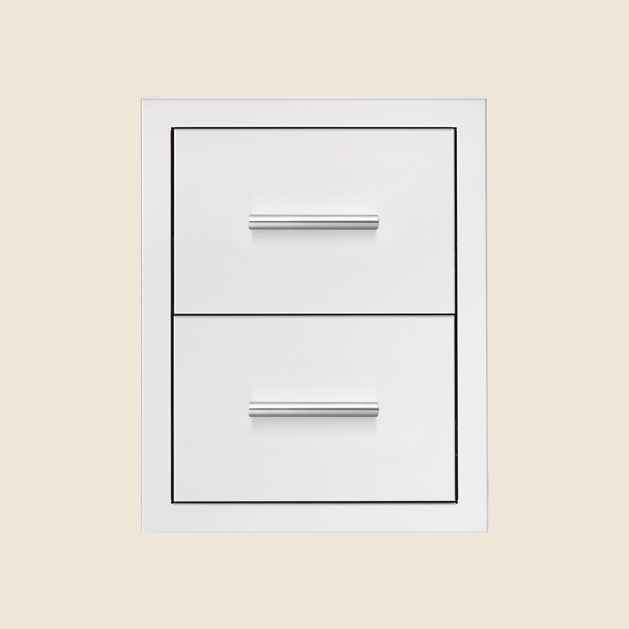 Summerset 17-Inch Stainless Steel Double Drawer with Masonry Frame Return