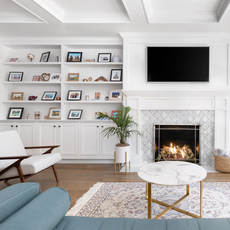 Empire Rushmore TruFlame 40 straight-on with birch logs