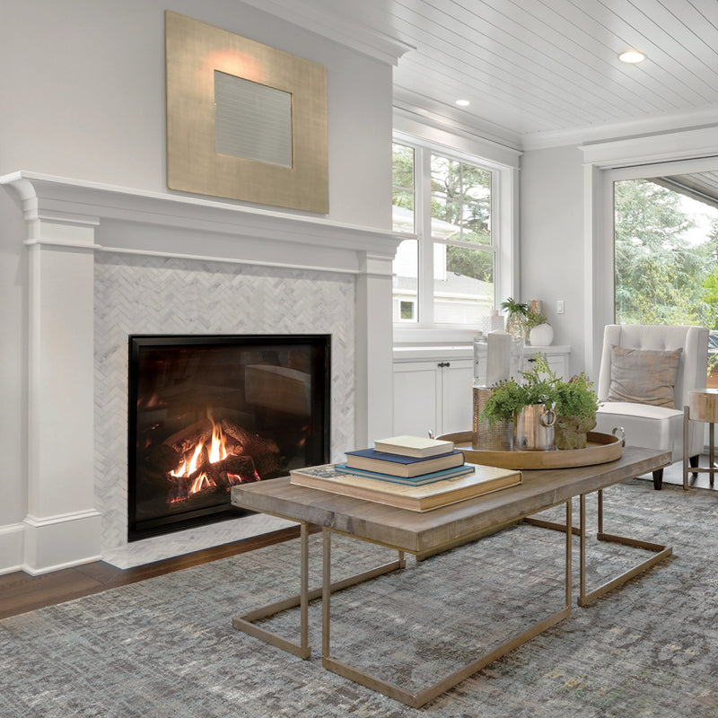 Empire Rushmore TruFlame 50 with white tile surround