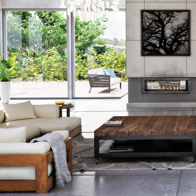 Empire Boulevard 48" See-Through Direct Vent Linear Indoor/Outdoor Gas Fireplace - Model DVLL48SP-OUT