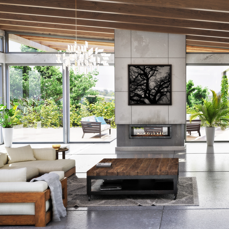 Empire Boulevard 48" See-Through Direct Vent Linear Indoor/Outdoor Gas Fireplace - Model DVLL48SP-OUT