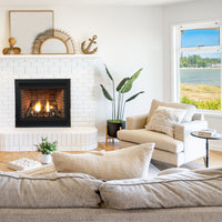 Empire Tahoe Premium 36 with aged brick liner, room scene