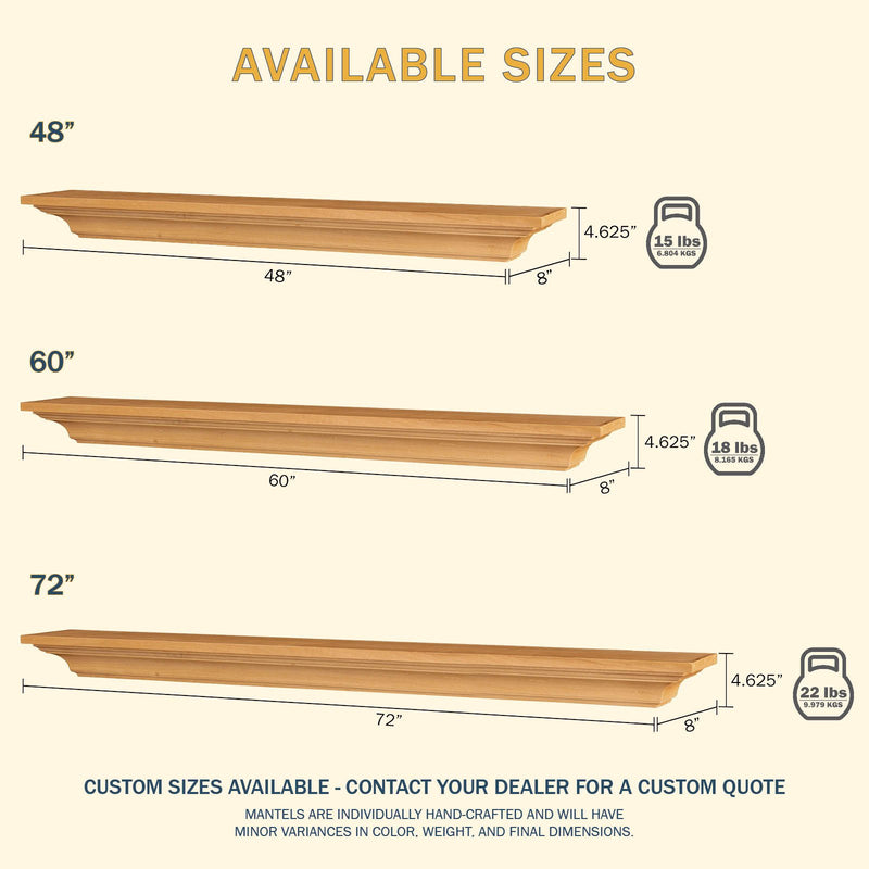 Kenton Wood Mantel Shelf Kit Unfinished