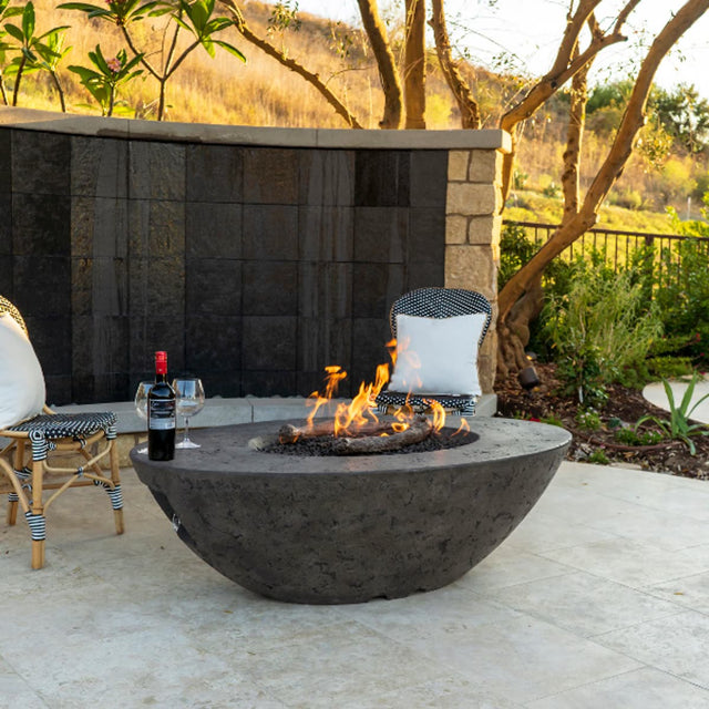 Fire Pit Tables fire pits — Calais 60" Oval Concrete Fire Pit Table | American Fyre Designs