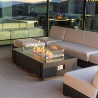 Iron Saddle 60" Rectangle Concrete Fire Pit Table | AFD — view 3