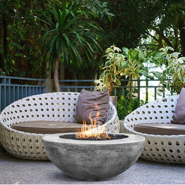 Round Bowls fire pits — Moderno V Round Concrete Fire Pit Table | Prism Hardscapes