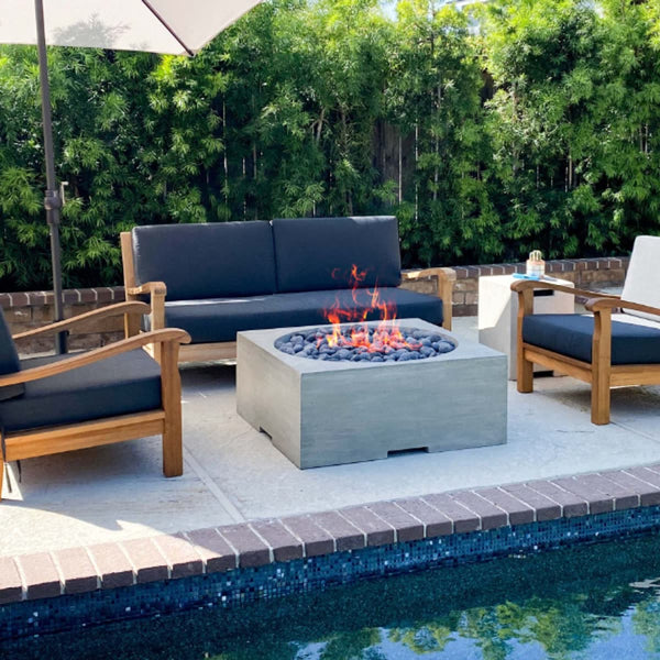 Piazza Square Concrete Fire Pit Table | Prism Hardscapes