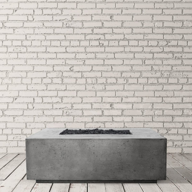 Porto 58 58" Rectangle Concrete Fire Pit Table | Prism Hardscapes — view 3