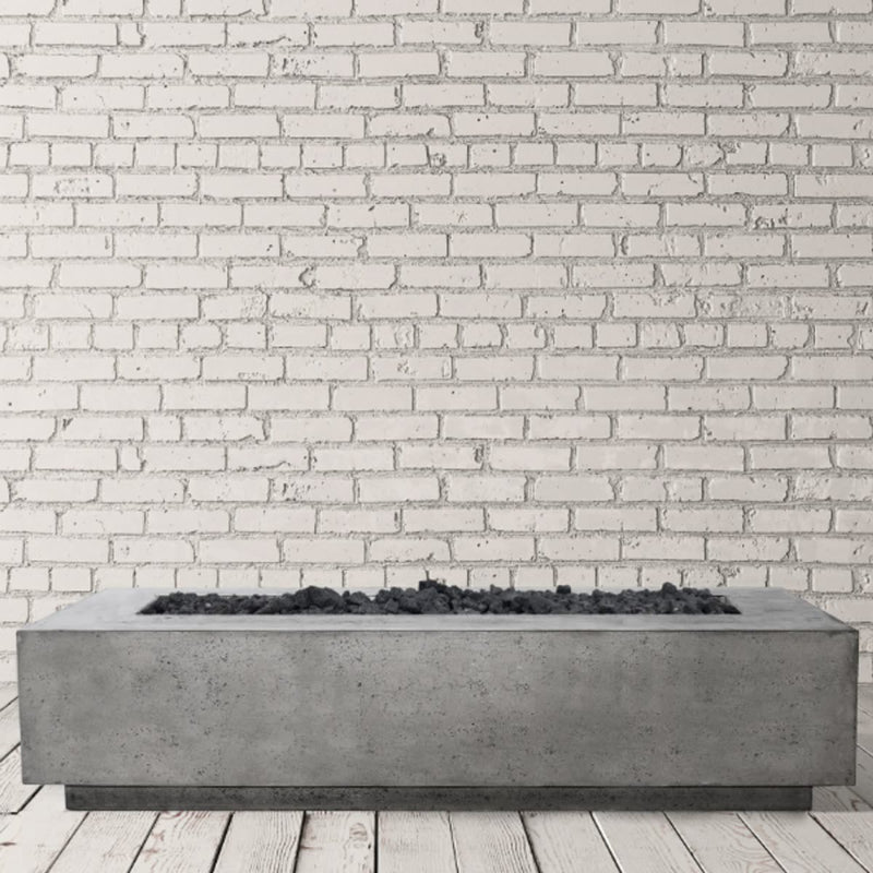 Tavola 110 w/ Windguard 110" Rectangle Concrete Fire Pit Table | PRISM — view 2