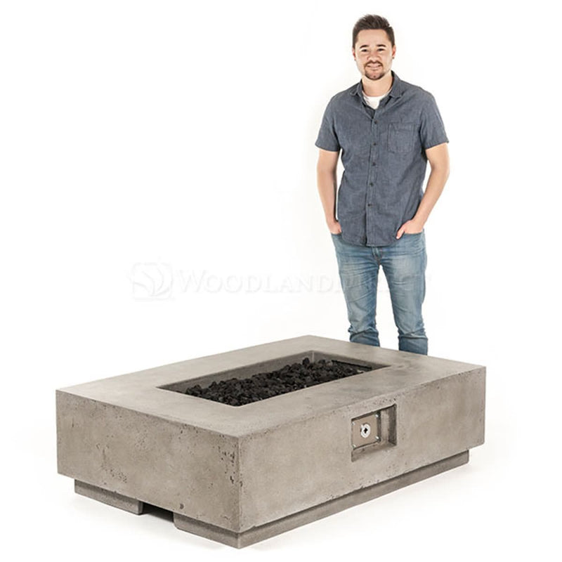 Tavola I 38" Rectangle Concrete Fire Pit Table | Prism Hardscapes — view 9