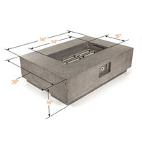 Tavola I 38" Rectangle Concrete Fire Pit Table | Prism Hardscapes — view 10
