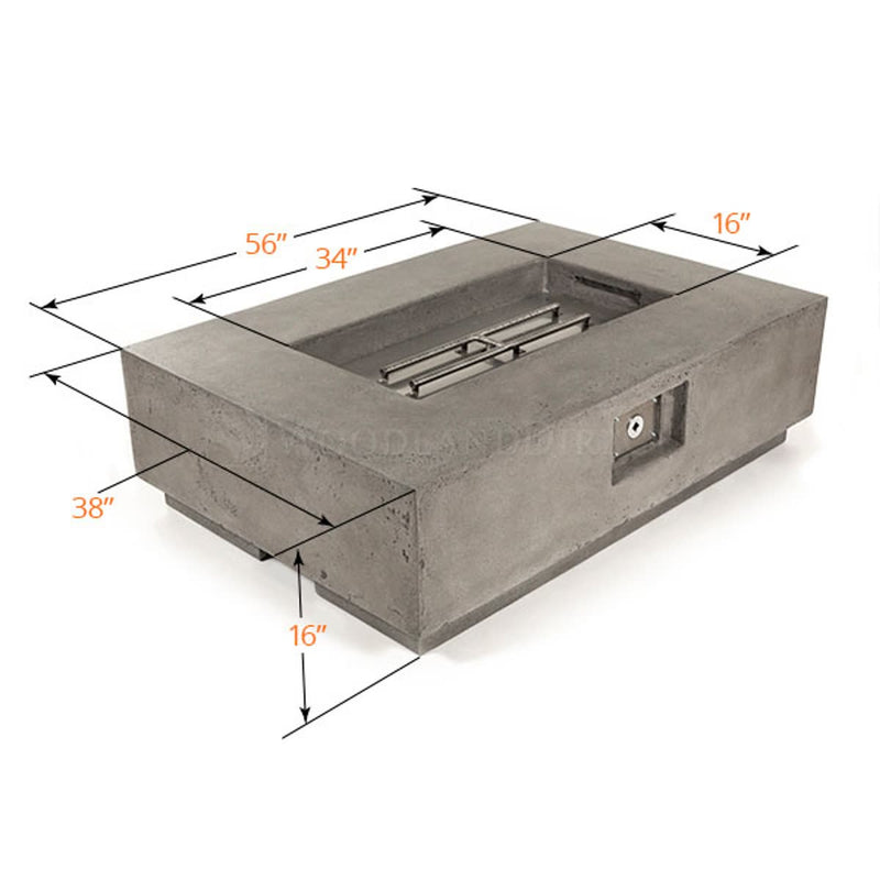 Tavola I 38" Rectangle Concrete Fire Pit Table | Prism Hardscapes — view 10