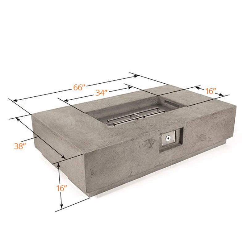 Tavola IV 38" Rectangle Concrete Fire Pit Table | Prism Hardscapes — view 4