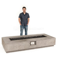 Tavola VI 38" Rectangle Concrete Fire Pit Table | Prism Hardscapes — view 6