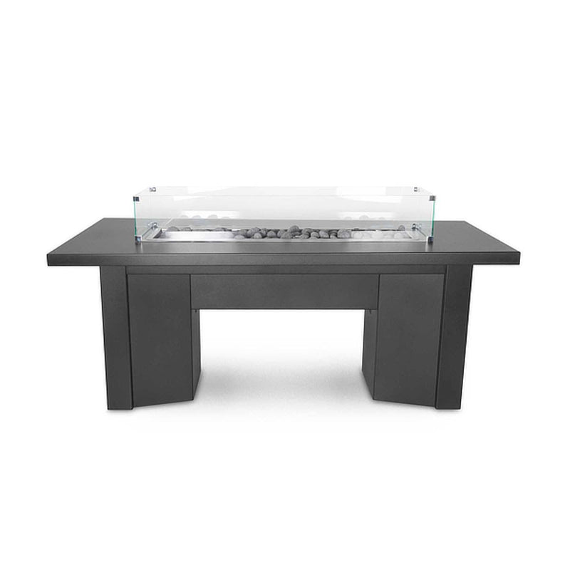 Alameda Rectangle Powder Coat Steel Fire Pit Table | The Outdoor Plus — view 2
