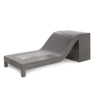 Alto Rectangle Powder Coat Steel Fire Pit Table with lava rock burning display and powder coated steel construction