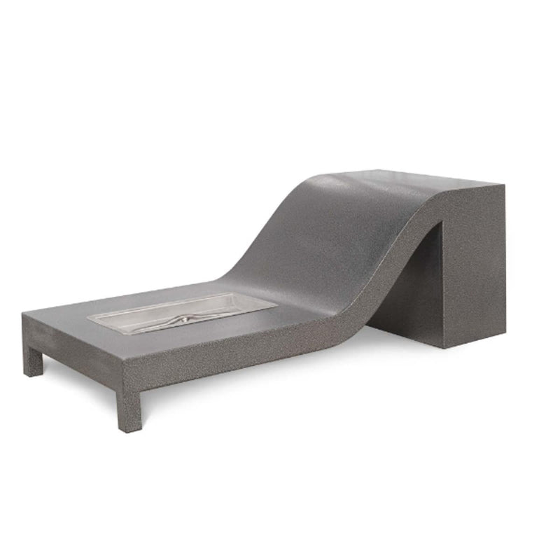 Alto Rectangle Powder Coat Steel Fire Pit Table with lava rock burning display and powder coated steel construction