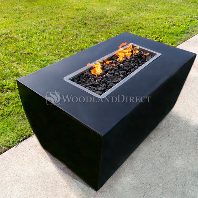 Avalon Linear Rectangle Powder Coat Steel Fire Pit Table | TOP — view 5