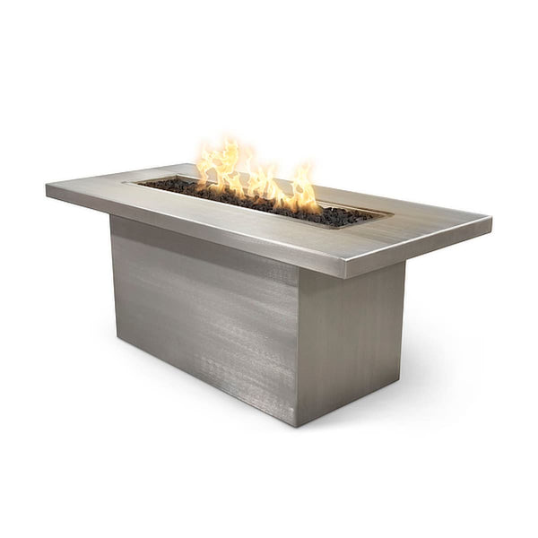 Bella Linear Rectangle Stainless Steel Fire Pit Table | TOP
